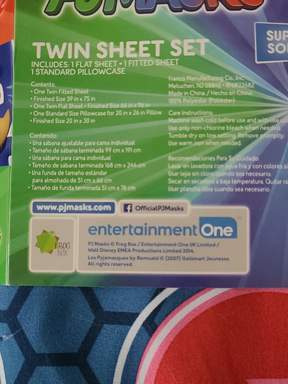 PJ Masks On PJ Masks Our Way Children's Twin Sheet Set - Blue, Green, Red